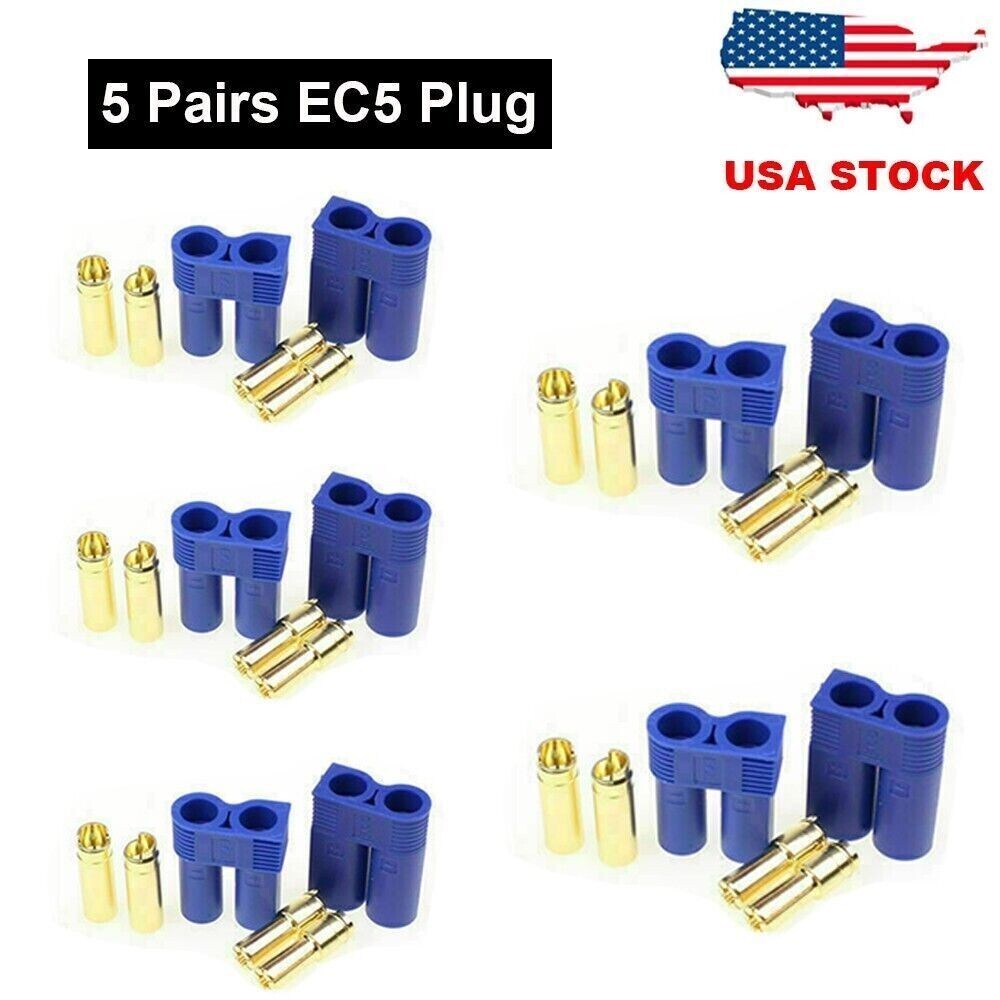 5 Pairs ESC EC5 Adapter Connector Device Male Female Plugs for RC Parts Lipo