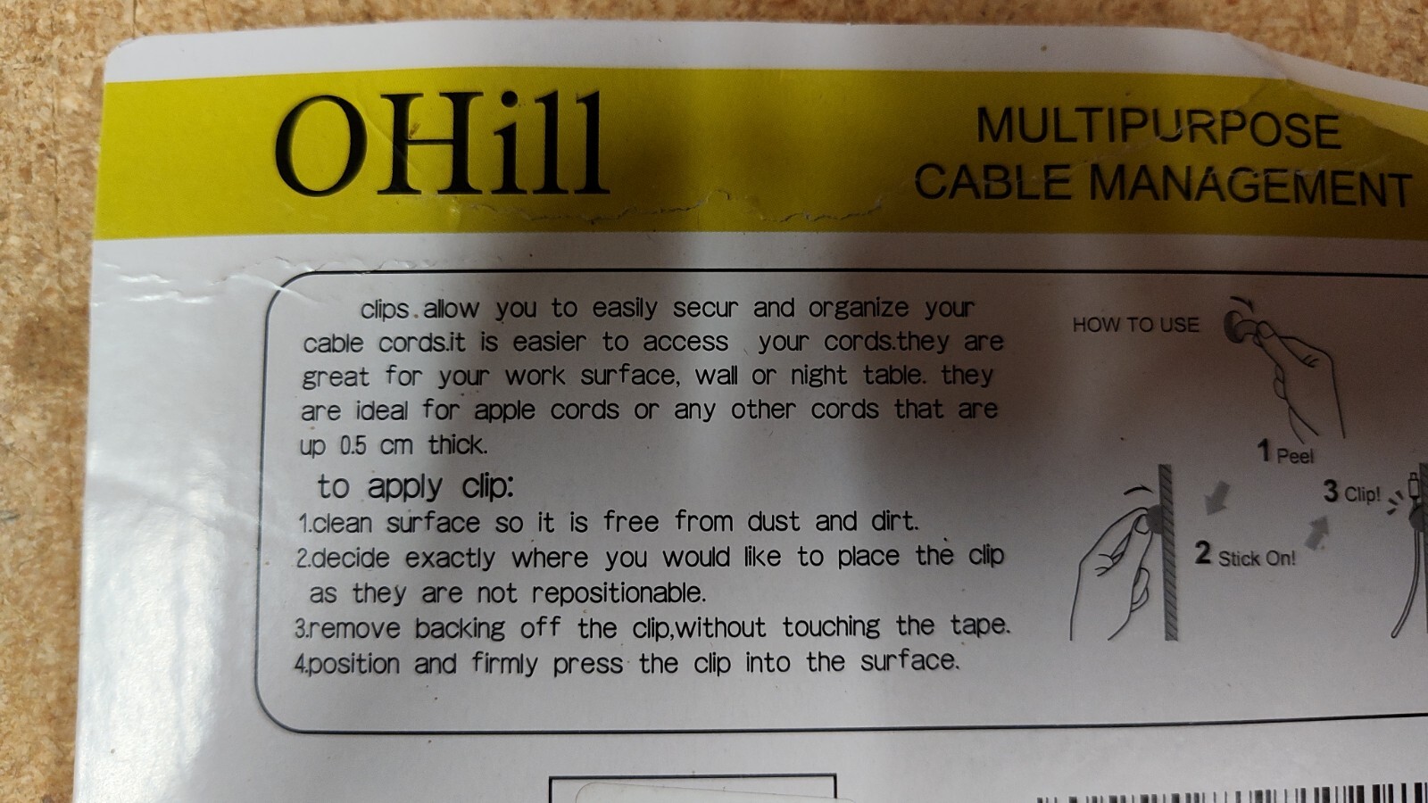 OHill OH-CBC-16 Cable Clips - Black, 16 Pack