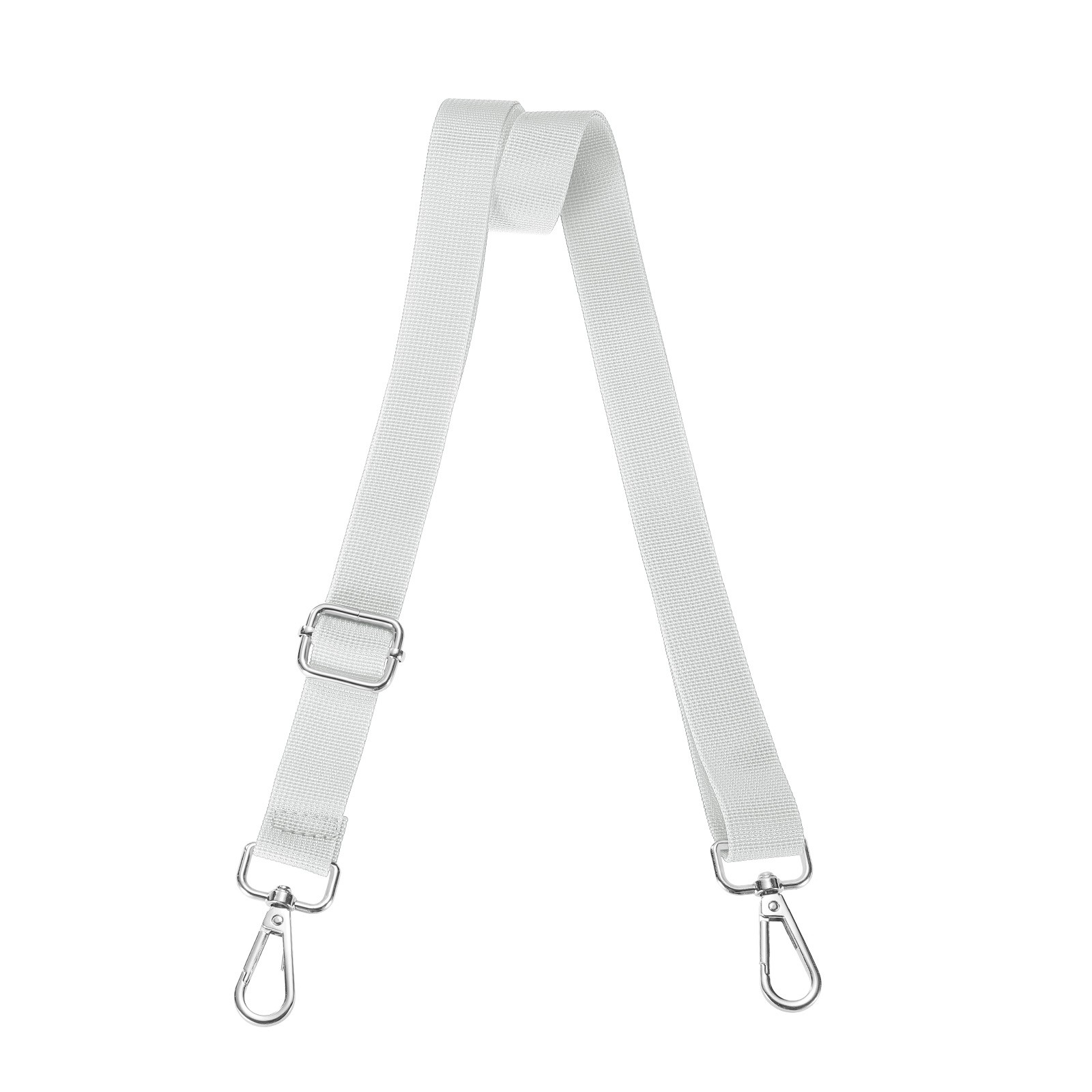 Shoulder Strap 2.5cm Wide Crossbody Strap Silver White Silver Buckle