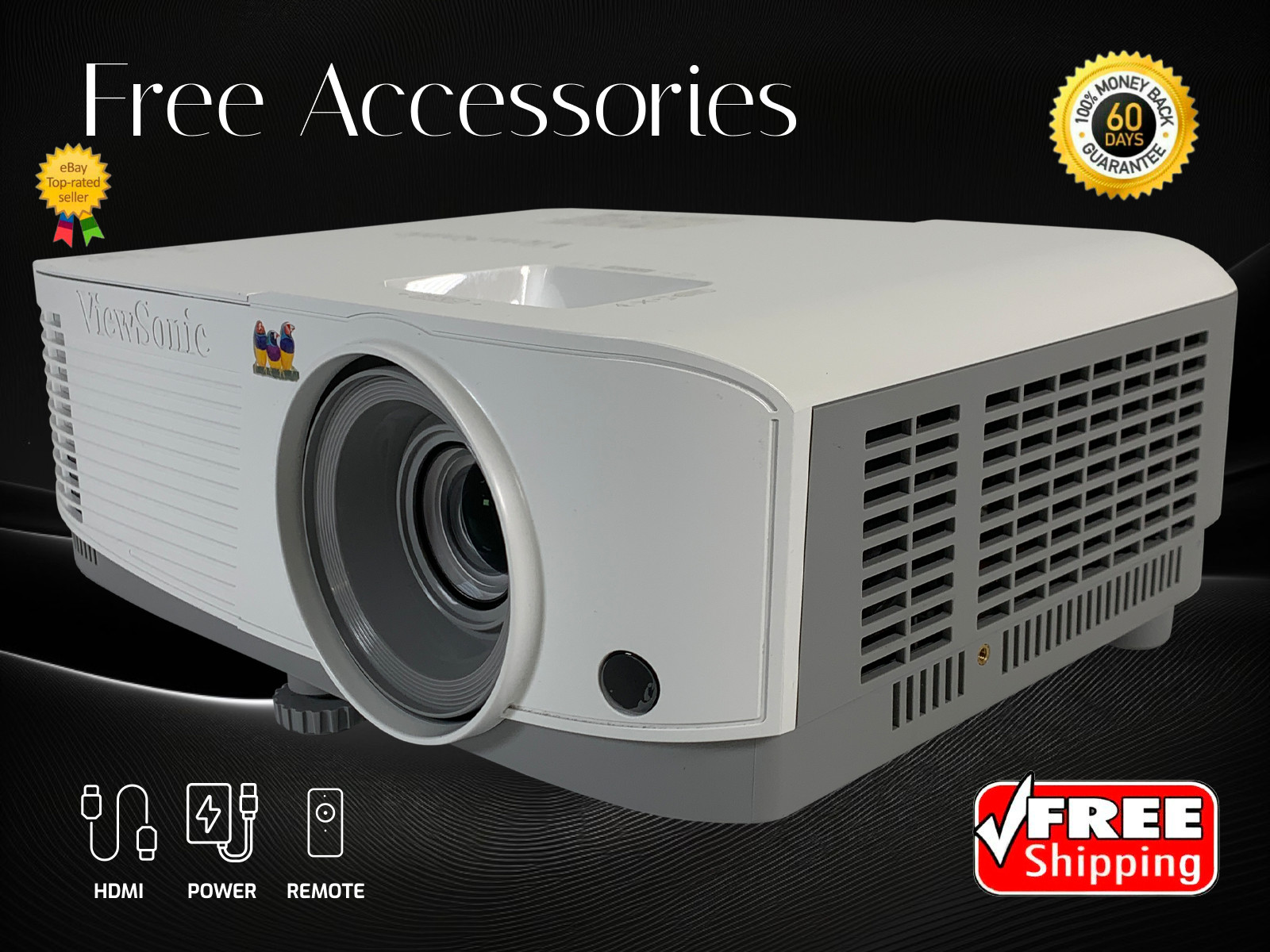 ViewSonic PG603W DLP Projector 3600 Lumens Full HD 3D 16:10 (WXGA) 10W Speakers✨