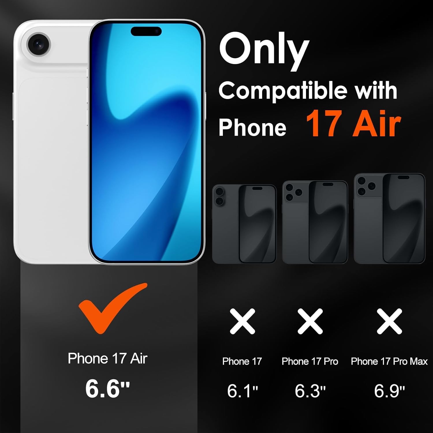 1 Pack For iPhone 17 Air Camera Lens Protector Tempered Glass,Case Friendly