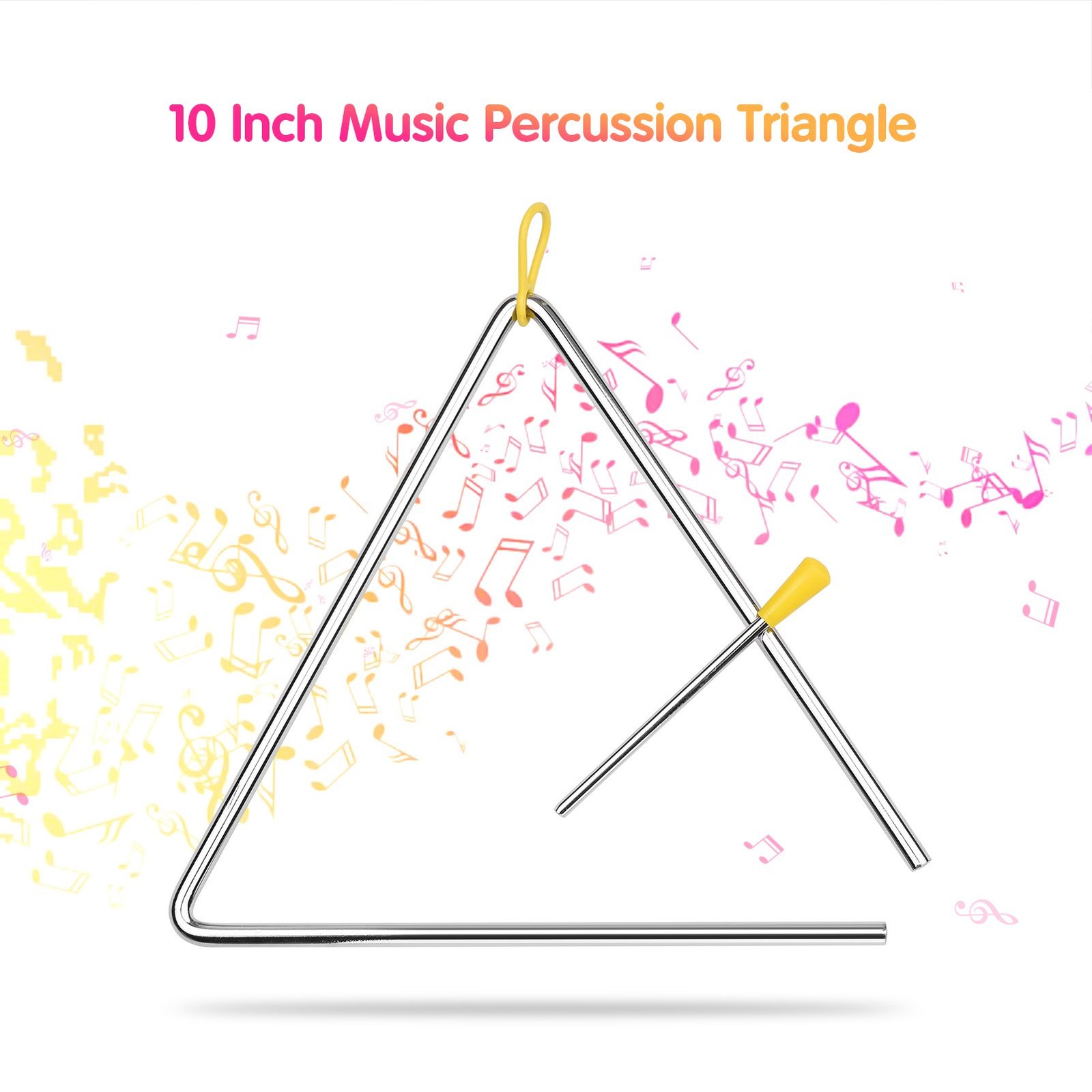 10 Inch Triangle Percussion Instrument With (Min Order 10 Pcs)