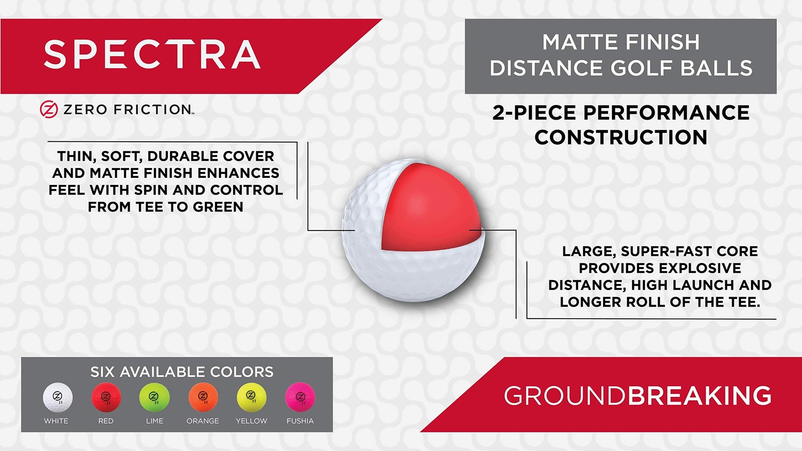 Zero Friction Spectra Golf Balls Neon Red