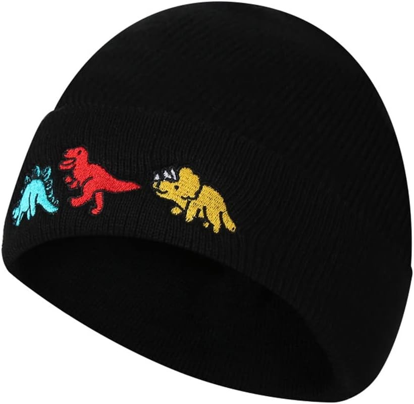Totelux Cute Dinosaur Knitted Beanie Hats Embroidery Women Winter Hat Soft...