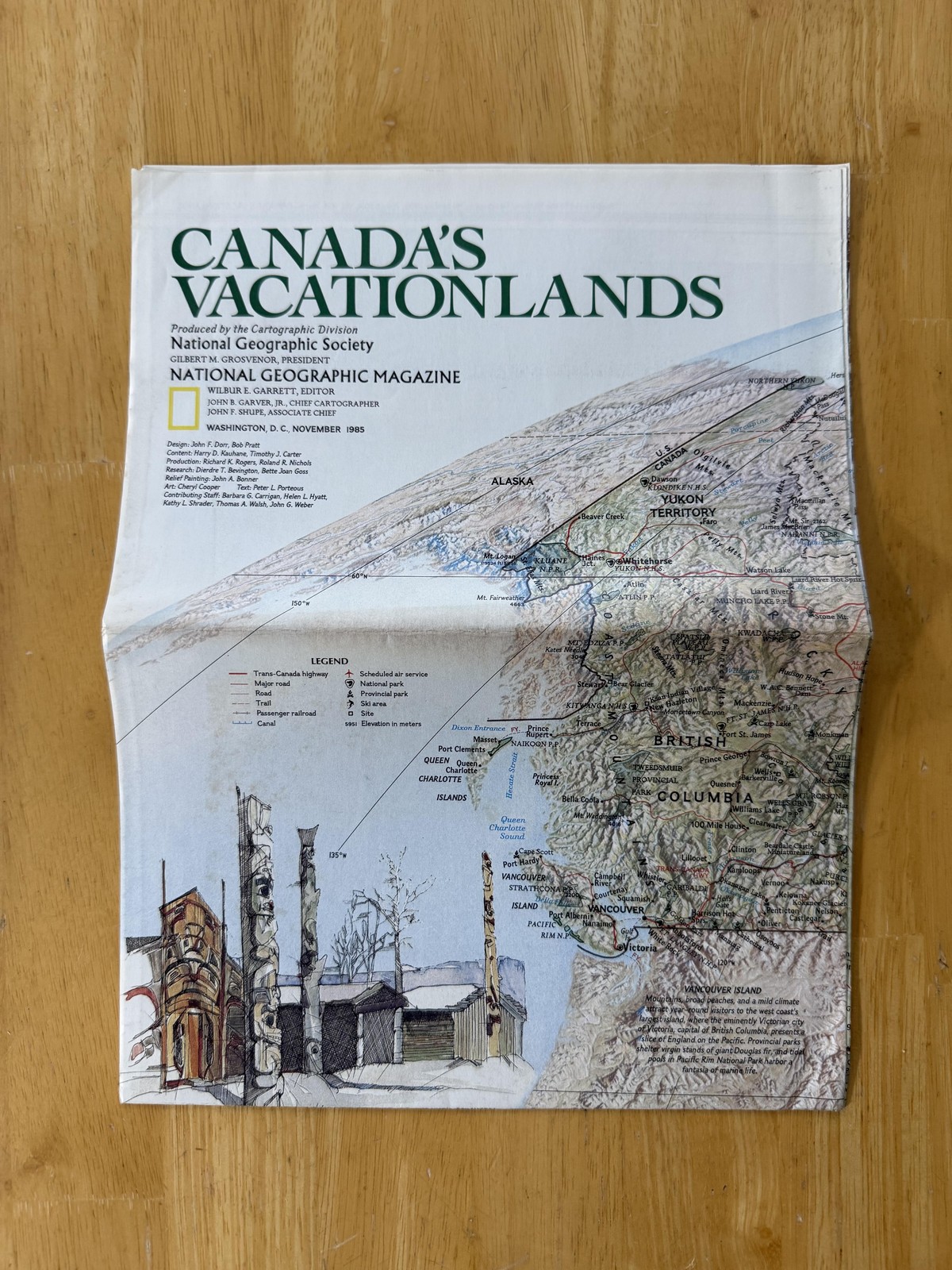 Vintage National Geographic Canada's Vacationlands Map Folded Brochure USA