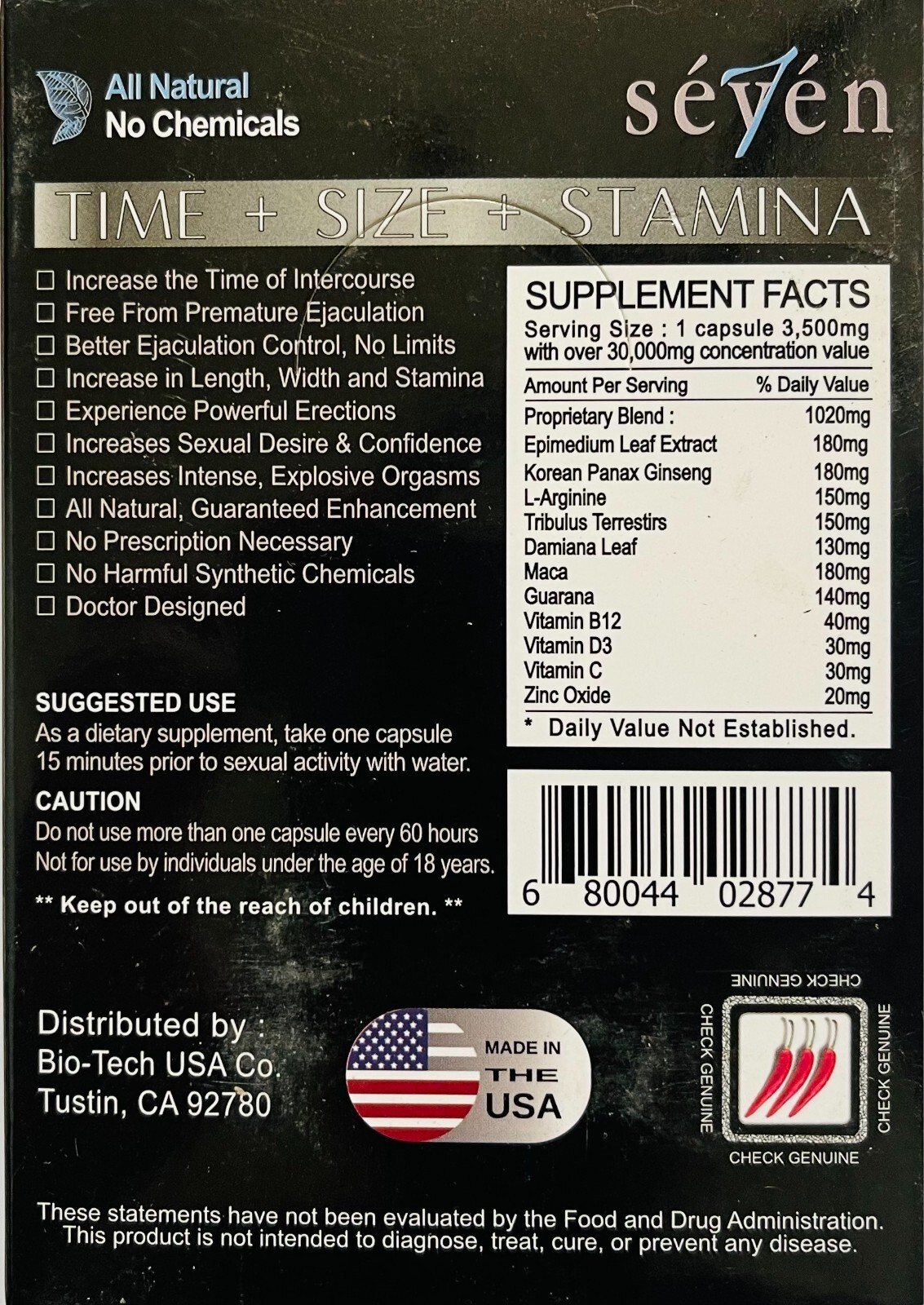 (24 Pack) Seven 7 30000 Male Enhancement Pills