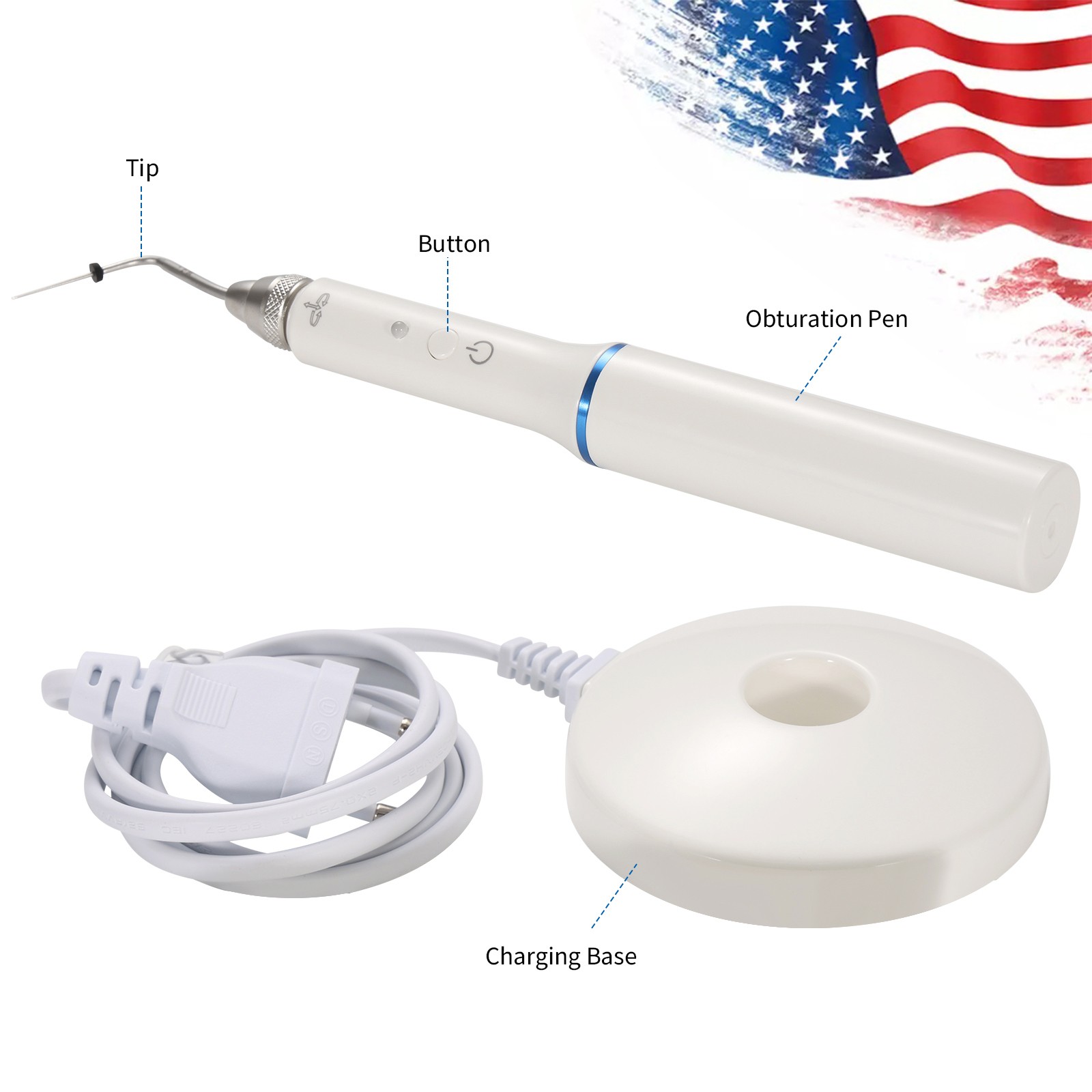 Dental Gutta Percha Obturation System Endo Heated Pen Wireless Eododontic+2 Tips