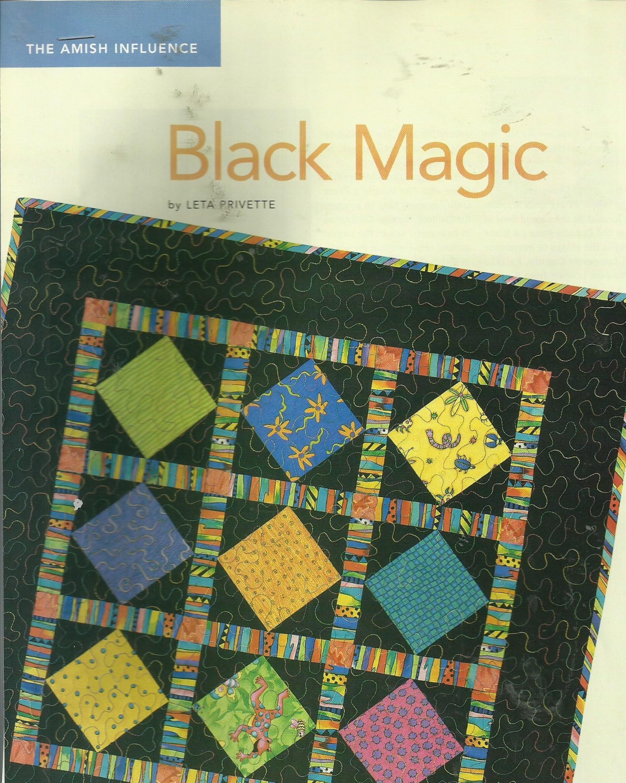 D0012 BLACK MAGIC TABLE TOPPER QUILT PATTERN/INSTRUCTIONS