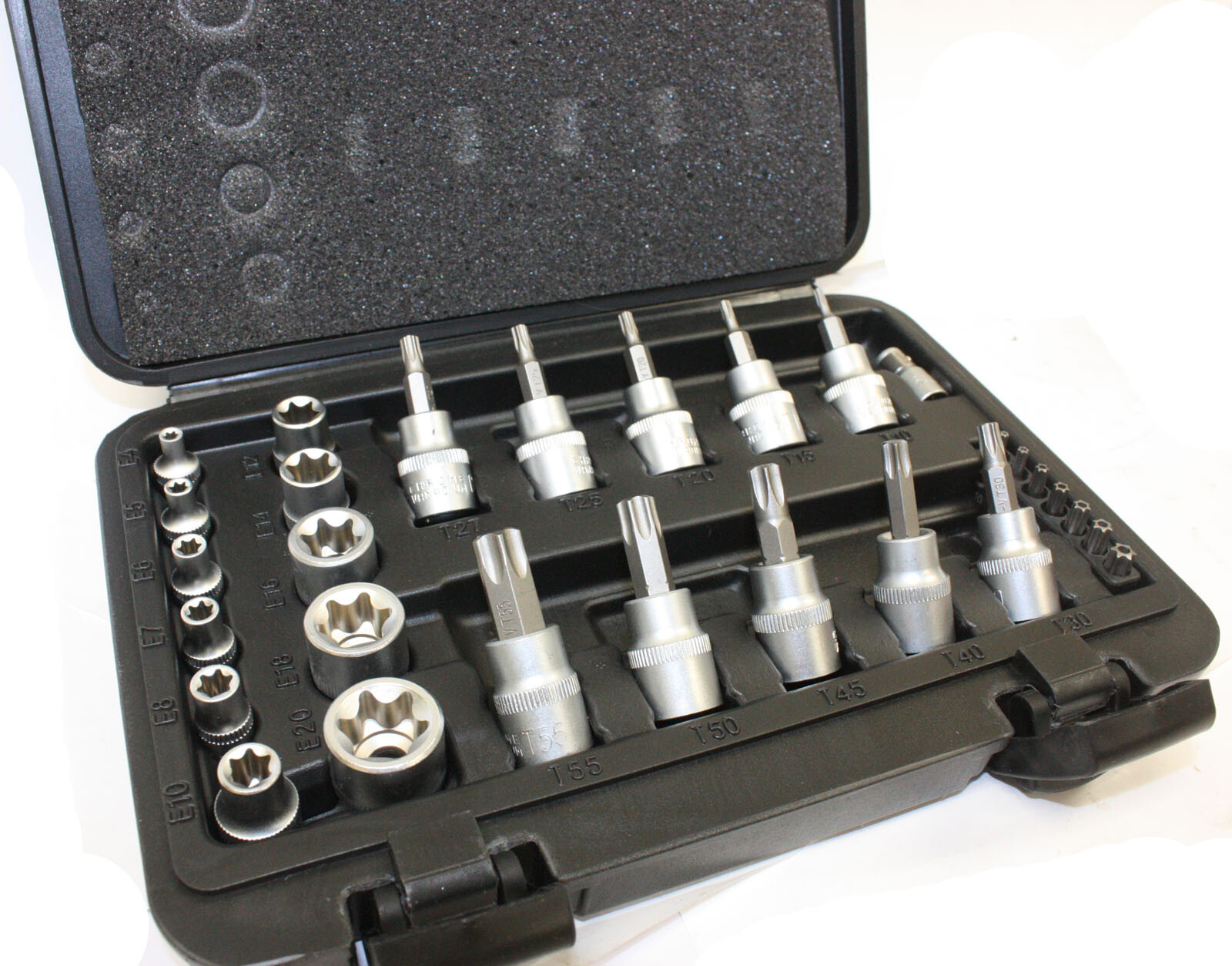 29PCS Torx Star Socket Set & Bit Male Female E & T Sockets With Torx Bit Tools