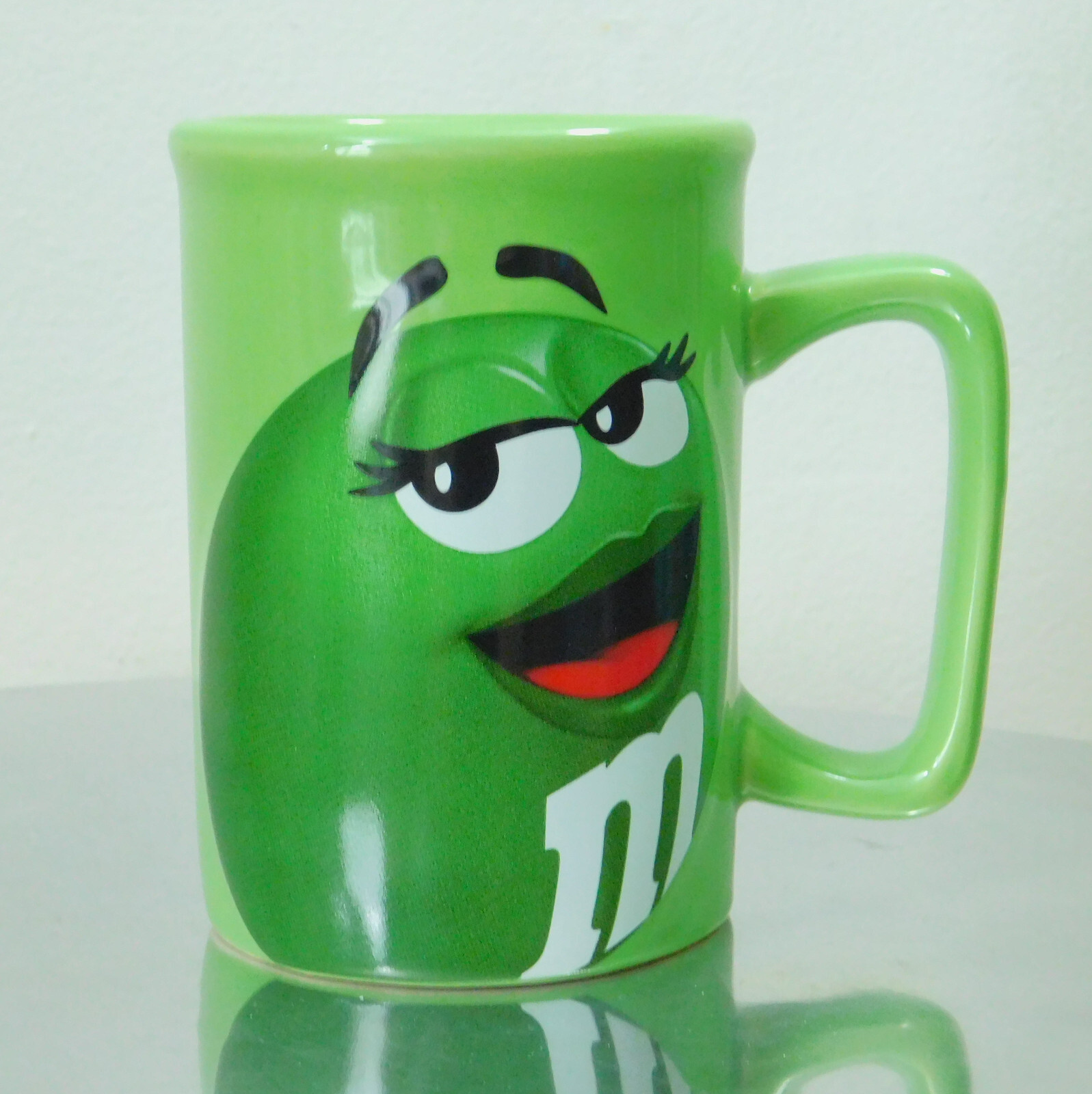 2011 Green M&M Mug Official Licensed Drink Cup w/ Handle Coffee Solid Candy Mars