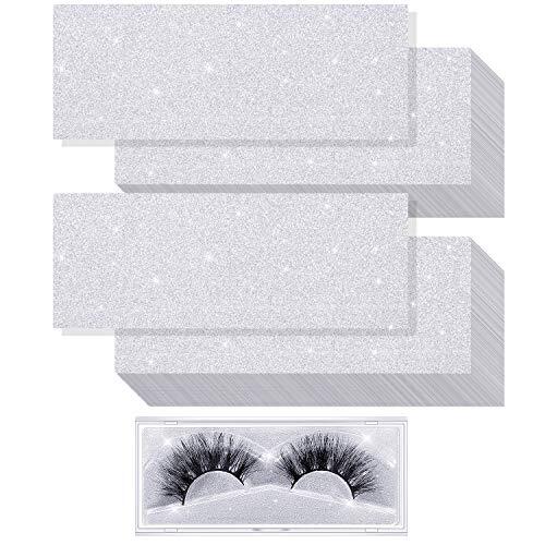 50 Pieces Eyelashes Box Paper Nail Packaging Boxes Rectangle Glitter