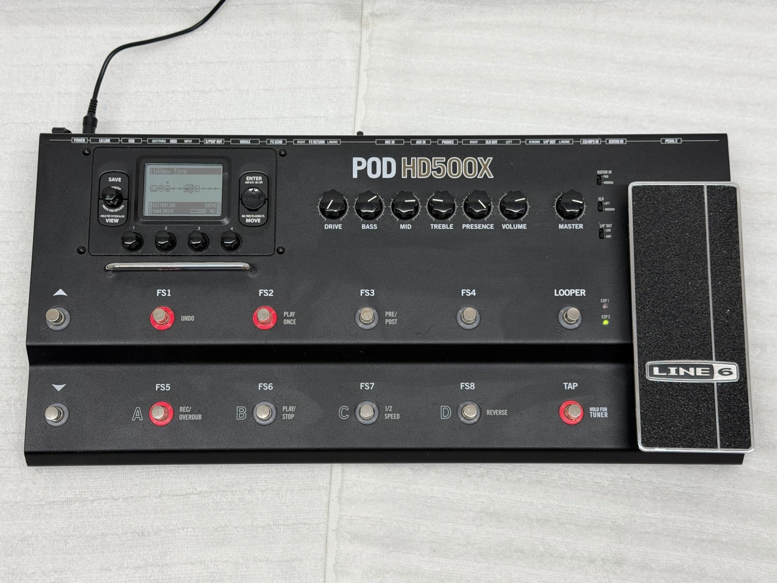 Line 6 POD HD500X Multi-Effect Guitar Pedal Control w/Power Supply