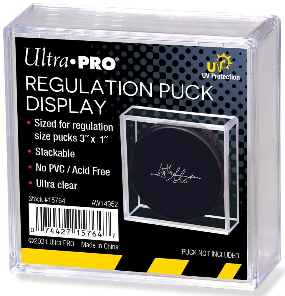 1 Ultra Pro Regulation UV Hockey Puck Holder Clear Display Case Stackable Square