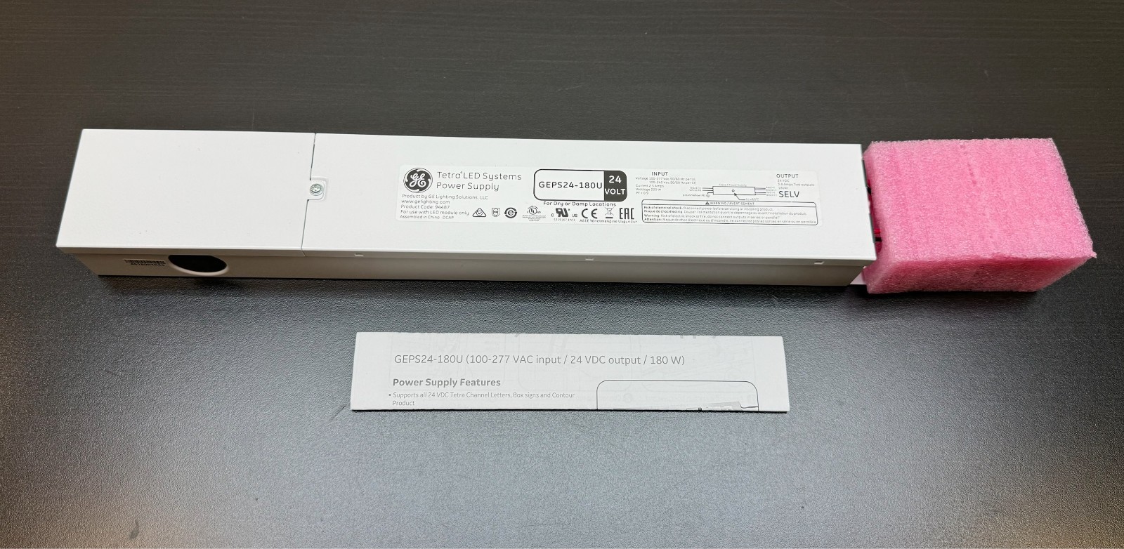 New GE GE GEPS24-180U LED Power Supply 24 VOLT Power Supply 180W
