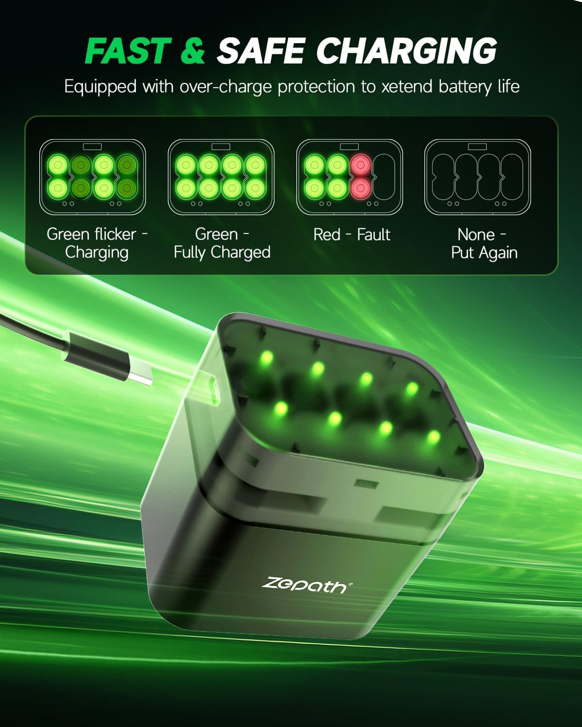 Xbox Controller Battery Pack 4 X 6000Mwh Rechargeable Lithium AA Batteries with