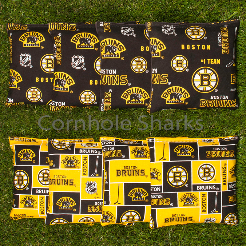 ALL WEATHER Resin Washable BOSTON BRUINS Cornhole Bean Bags ACA Regulation Bags