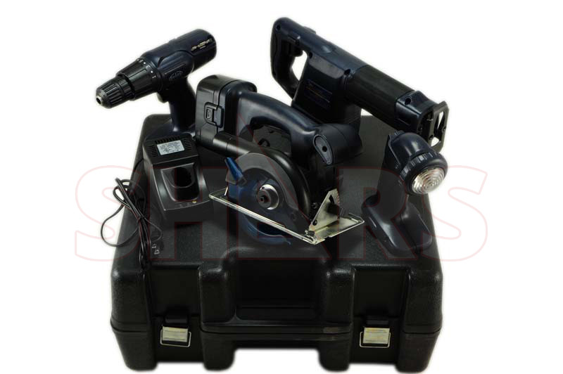4PC 18V Cordless Tool Set w/ Drill Jigsaw Light Circular Saw Battery Charger R
