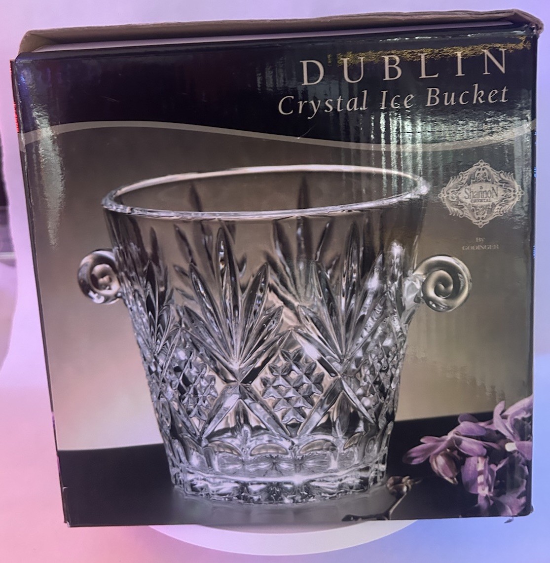 Godinger Dublin Crystal Champaign BUCKET Cut Glass Shannon Crystal New Open Box