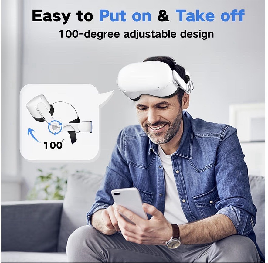 Bioherm Adjustable Head Strap Compatible with Oculus Quest 2