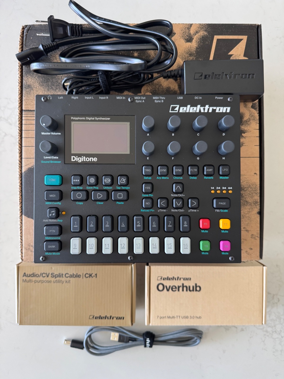 Elektron Digitone w/ Protective Lid, Overhub and Audio/CV Split Cable Kit