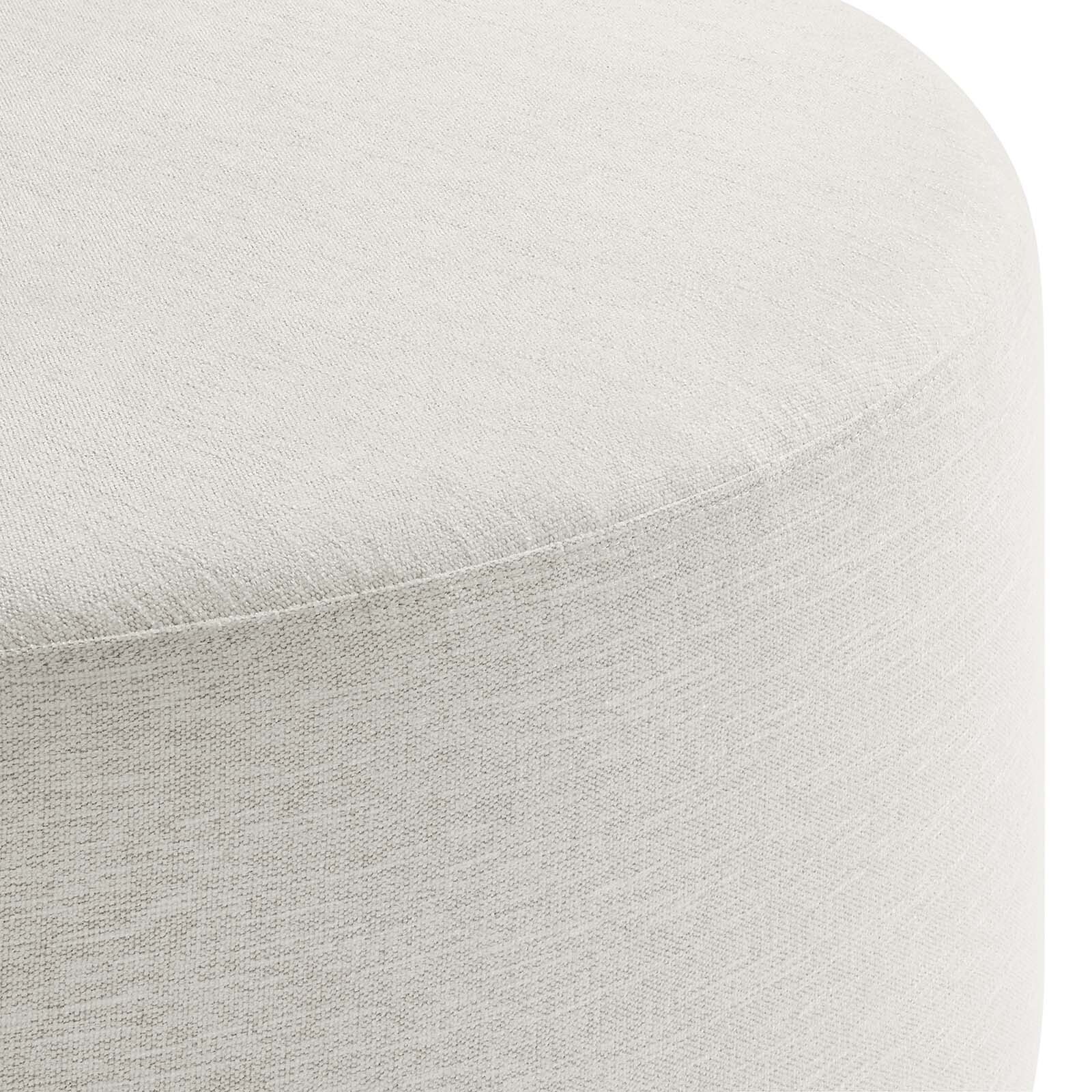Modway Large 38" Round Woven Heathered Fabric Upholstered Ottoman