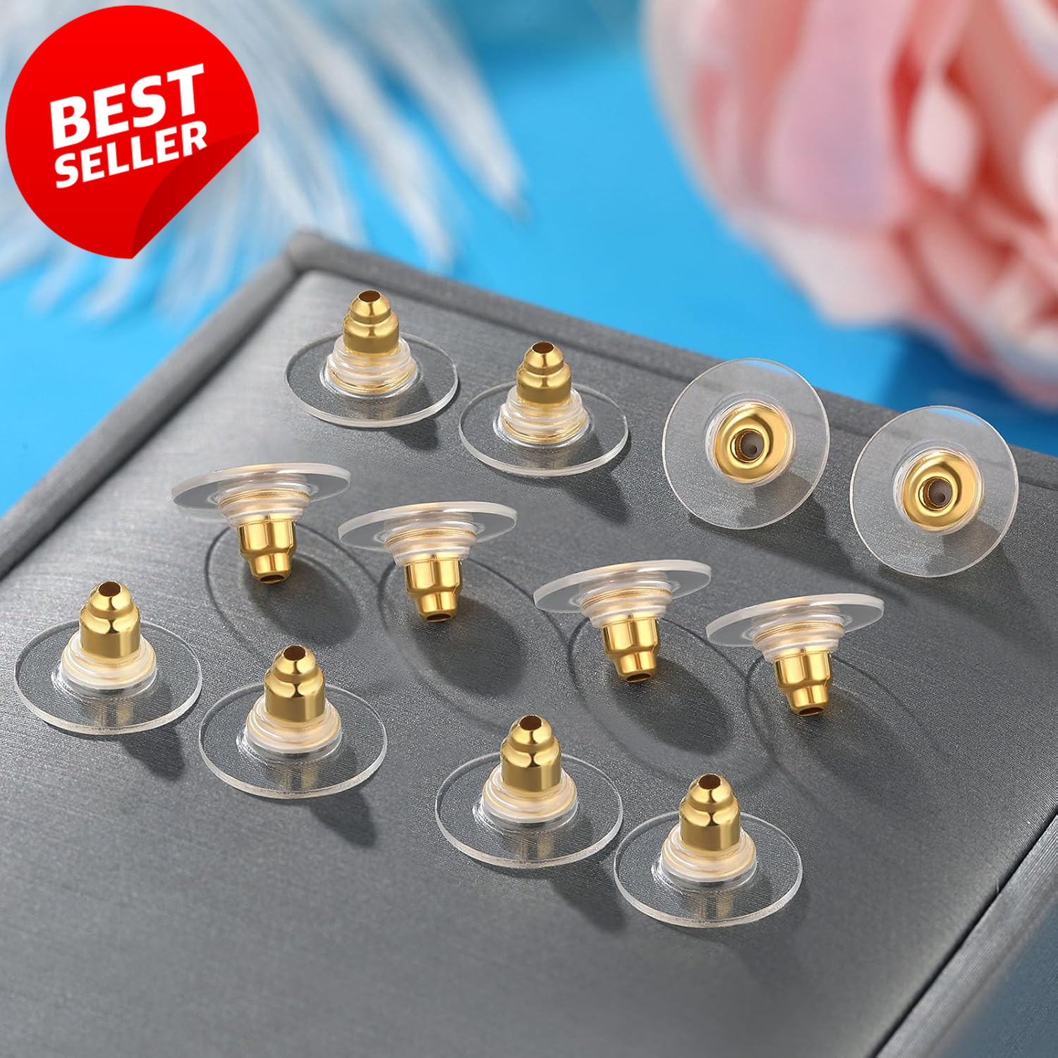 100pcs Gold Fishhook Earring Backs Bullet Clutch for Studs & Hoops - US