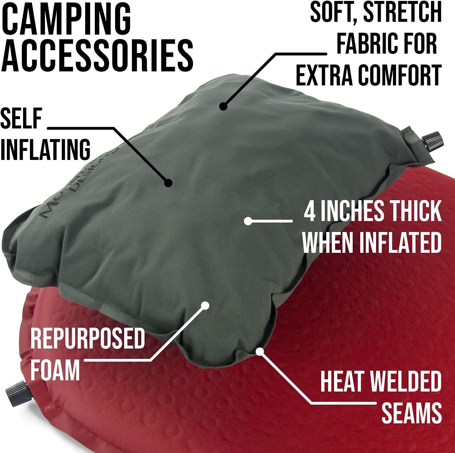 Inflatable Camping Pillow Ultralight Compact Hiking Pillows 7oz Soft Comfortable