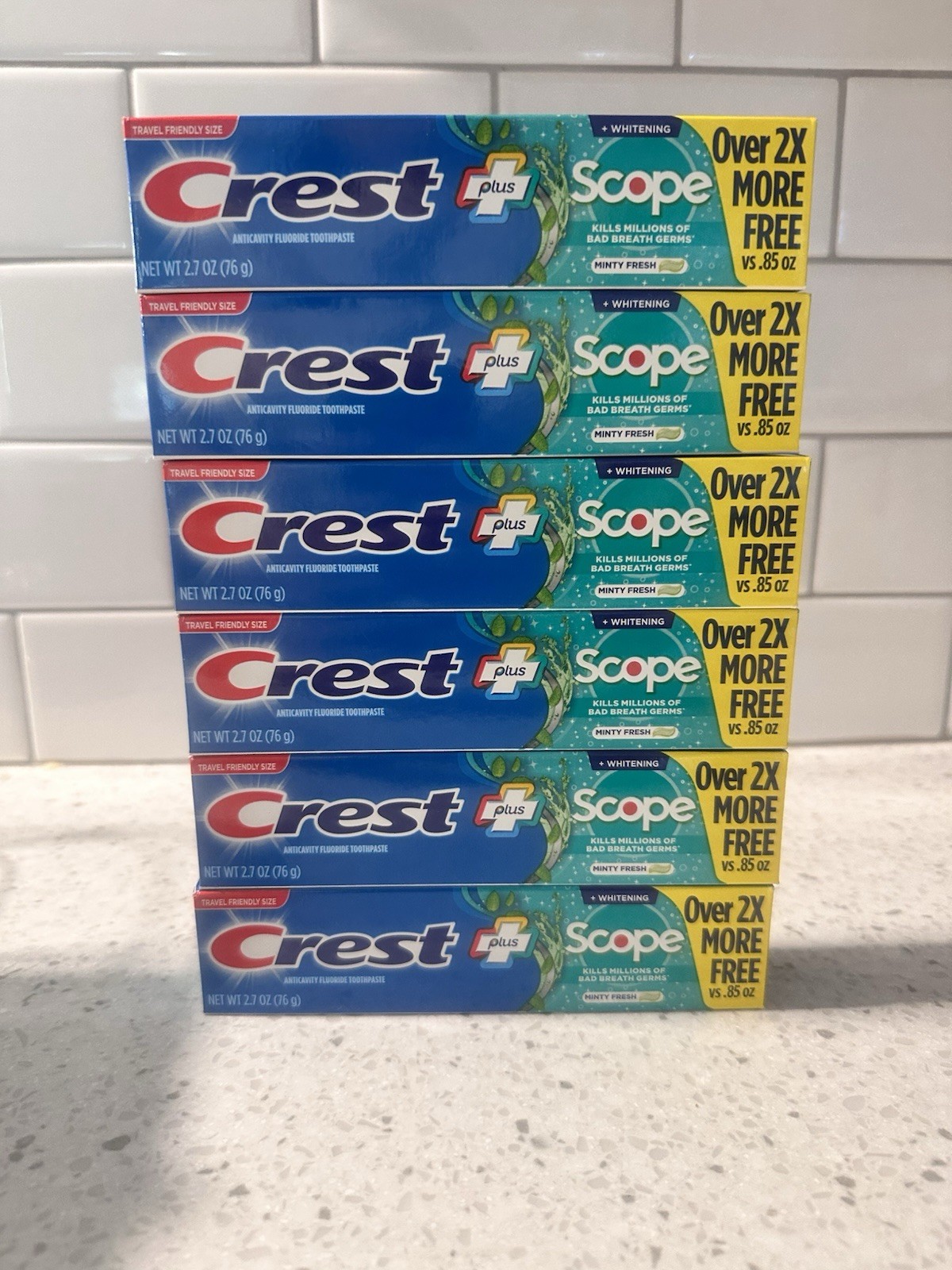 Crest Plus Scope 2.7 Oz Pack Of 6 Toothpaste
