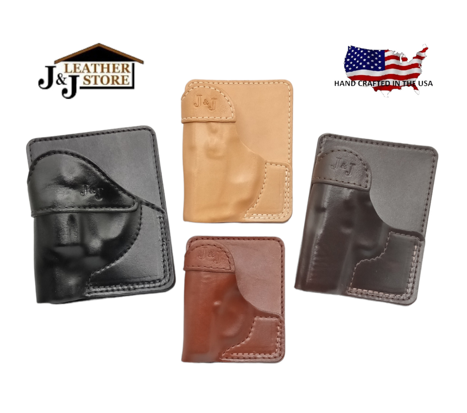 J&J CUSTOM FORMED WALLET STYLE PREMIUM LEATHER POCKET HOLSTER FOR GLOCK 43 G43