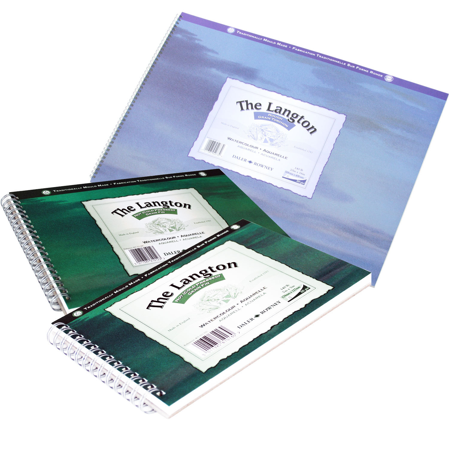 12" x 9" DALER ROWNEY LANGTON SPIRAL PAD 140lb NOT WATERCOLOUR ACID FREE PAPER