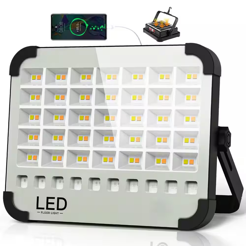 3.7-Volt 26000 Lumen 300-Watt LED Solar Work Light