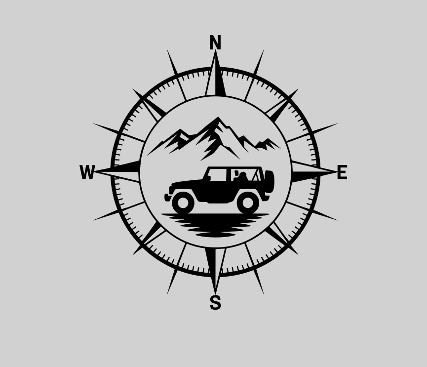 Compass 20cm Vinyl Sticker Car Caravan Motorhome Camper