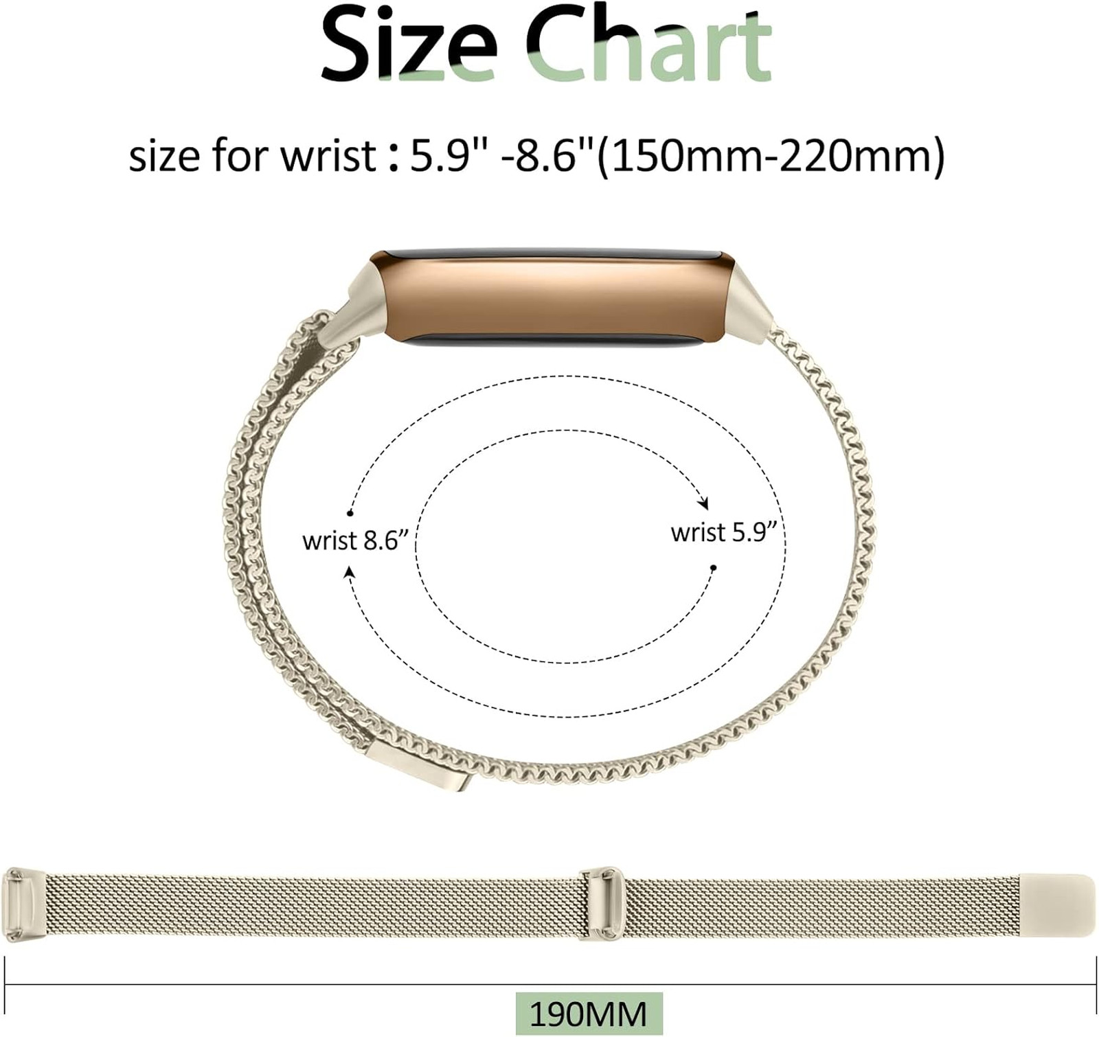 Stainless Steel Band Compatible with Fitbit Luxe Adjustable Mesh Loop Strap