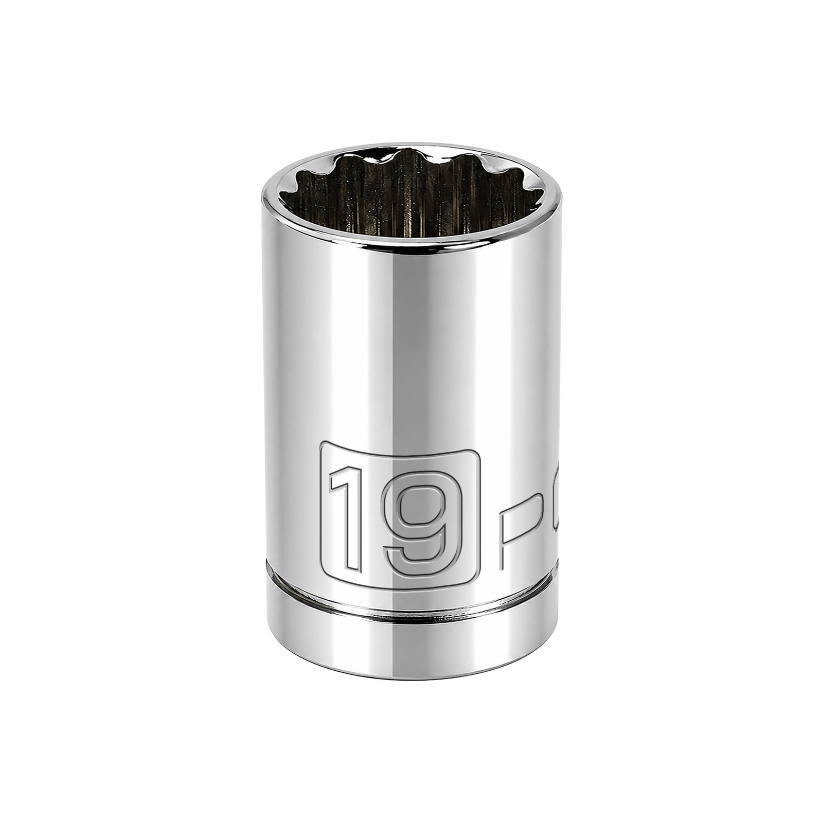 Powerbuilt 1/2 Inch Drive x 19 MM 12 Point Shallow Socket - 642017