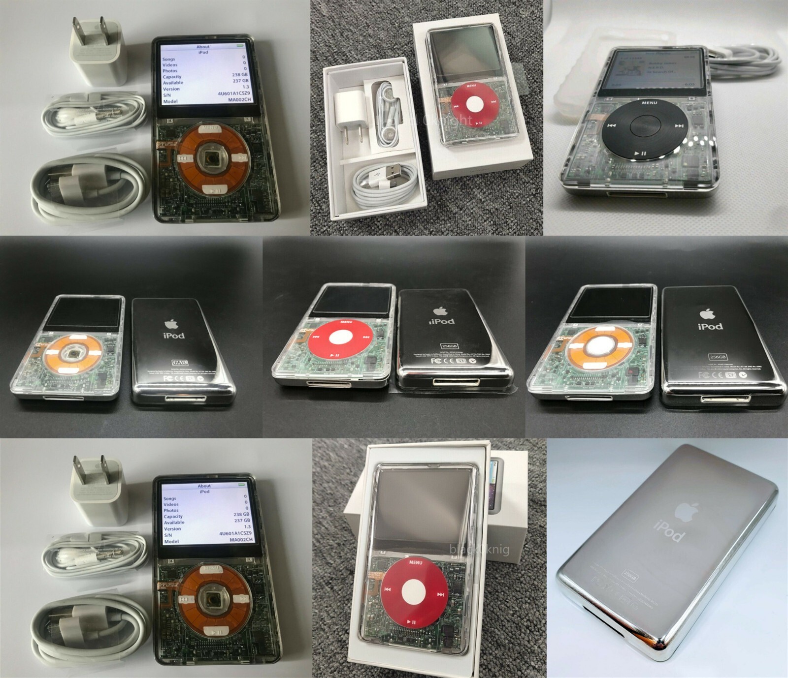 NEW Enhanced Clear iPod Classic Video 5th 5.5 Gen 256GB /512GB/1TB SD Card SSD