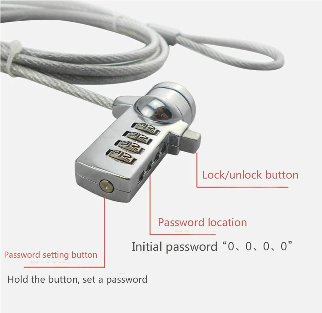 Digital Cable Lock for Laptop Notebook, 6 Feet