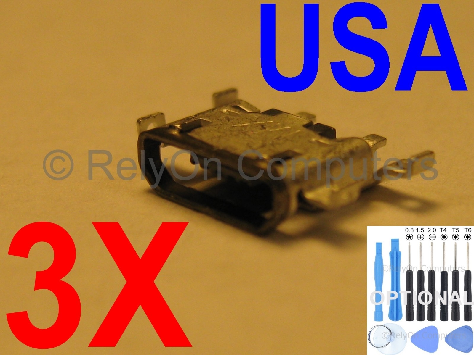 3x Lot Micro USB Charging Port Sync For Verizon Motorola Droid Ultra XT1080 USA