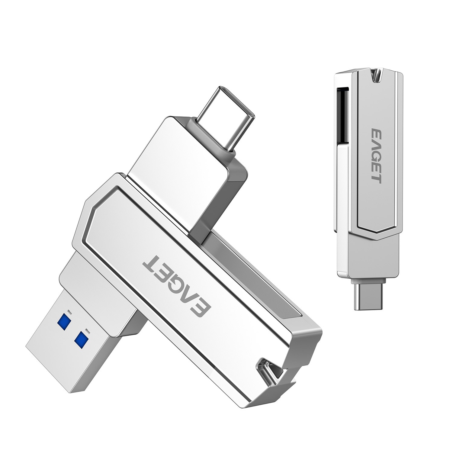 EAGET 128GB Dual USB 3.2 Gen 1, Type-C Jump Drive USB-C Flash Metal Thumb Drive