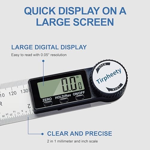 Digital Angle Finder Protractor, 3rd Generation Quick Display Gauge Ruler