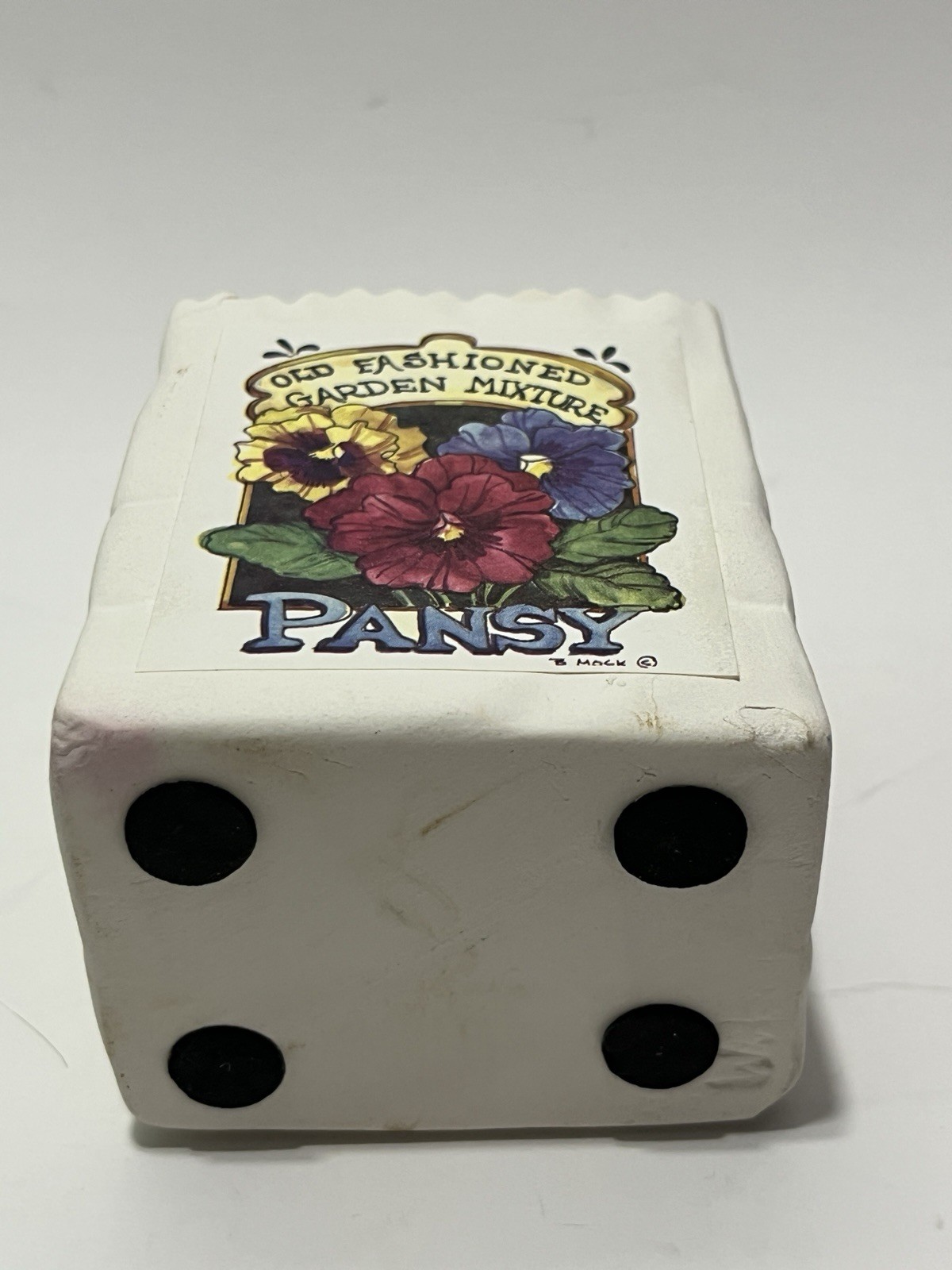 Ceramic Rectangle Floral Planter Glazed Multicolor Collectible