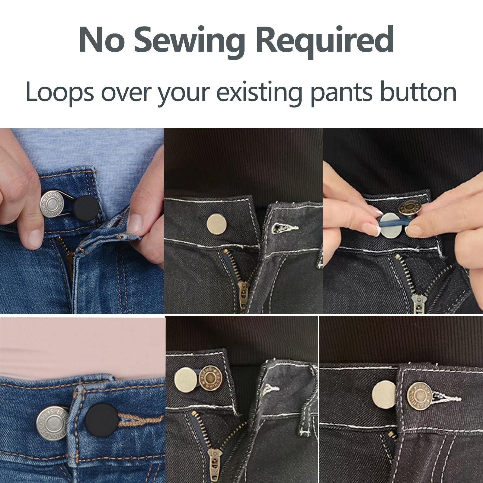 12PCS Button Extenders for Jeans, KAJUDA Pants Extender - Assorted
