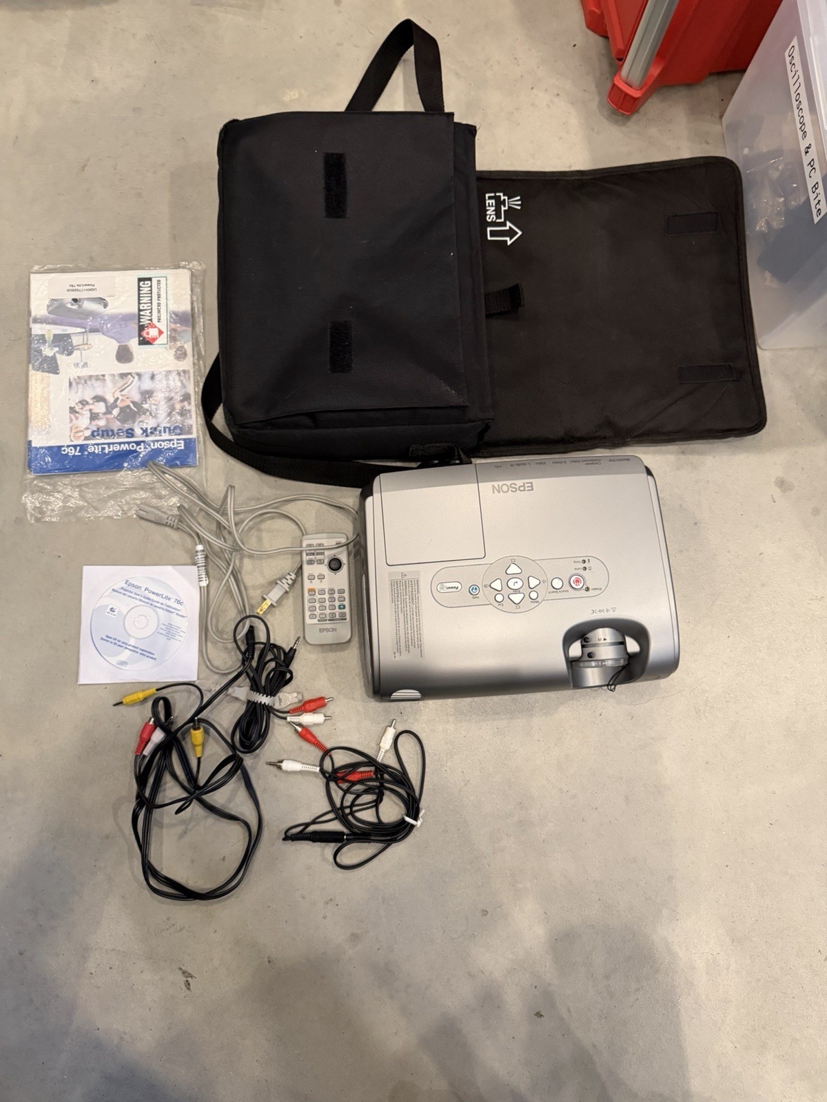 Epson PowerLite 76C EMP-X3 Portable LCD Video Projector with Cables and Case