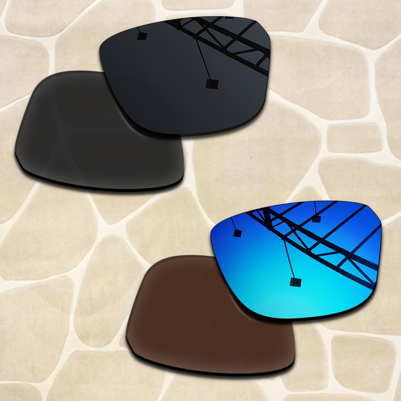 2 Pairs POLARIZED Replacement Lenses for Oakley Split Shot OO9416 64mm Sunglass