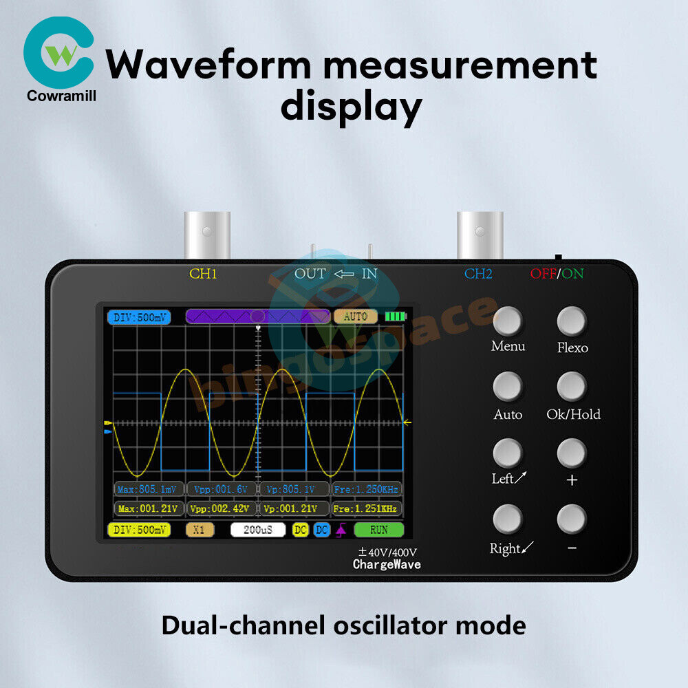 Digital Oscilloscope 10MHz Bandwidth Dual Channel Oscilloscope Signal Generator.