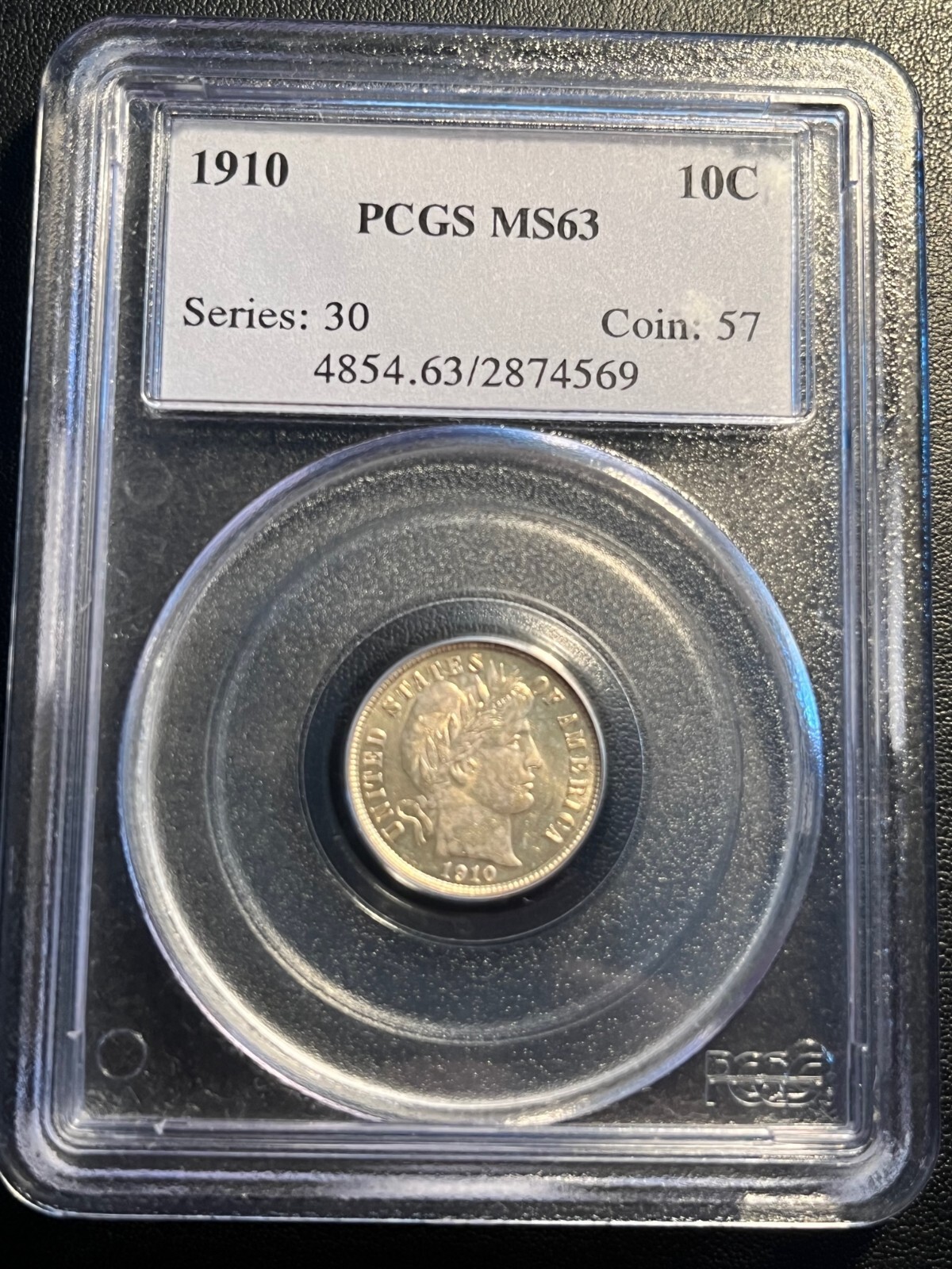 1910 Barber Dime 10c PCGS MS63 Sharp Strike Nice Luster Bright White