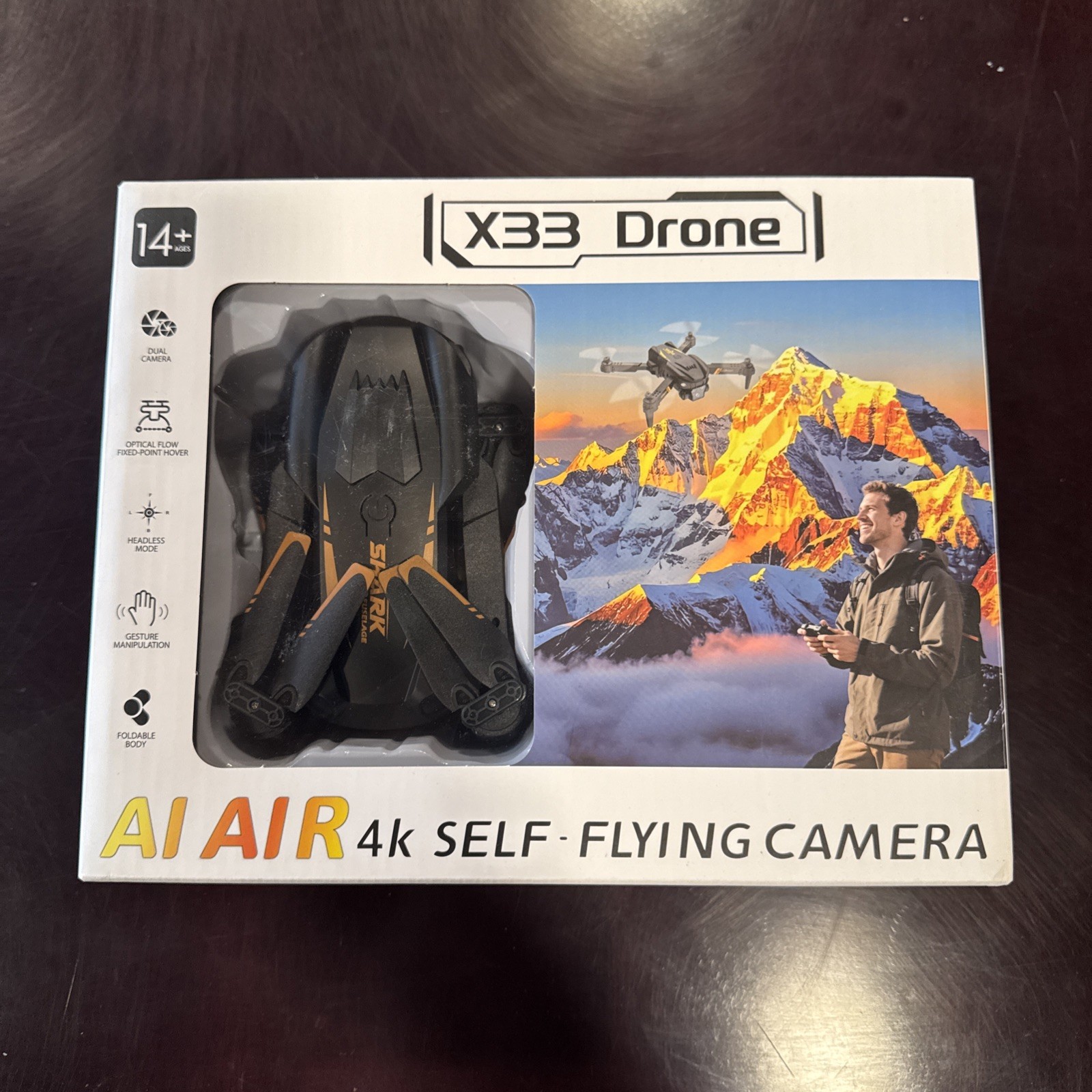 X33 AI AIR Foldable Quadcopter Drone with 4K Camera, Black,  200