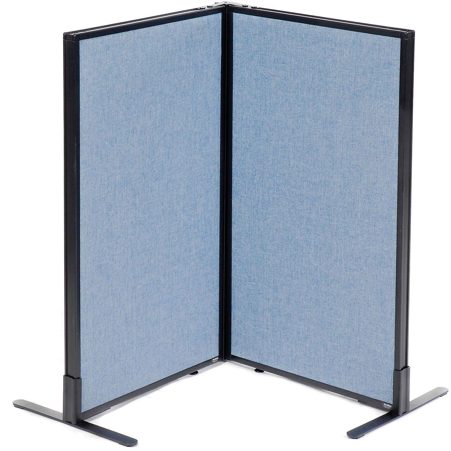 24-1/4"W x 42"H Freestanding 2-Panel Corner Room Divider Blue