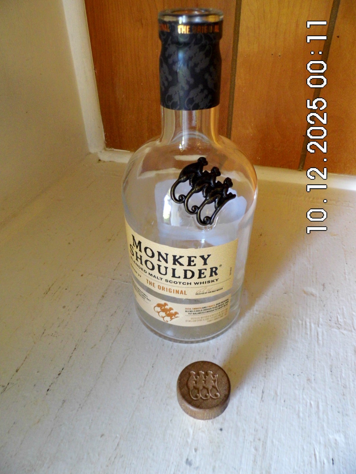 Monkey Shoulder Blended Malt Scotch Whiskey Bottle Empty 750 ML Scotland