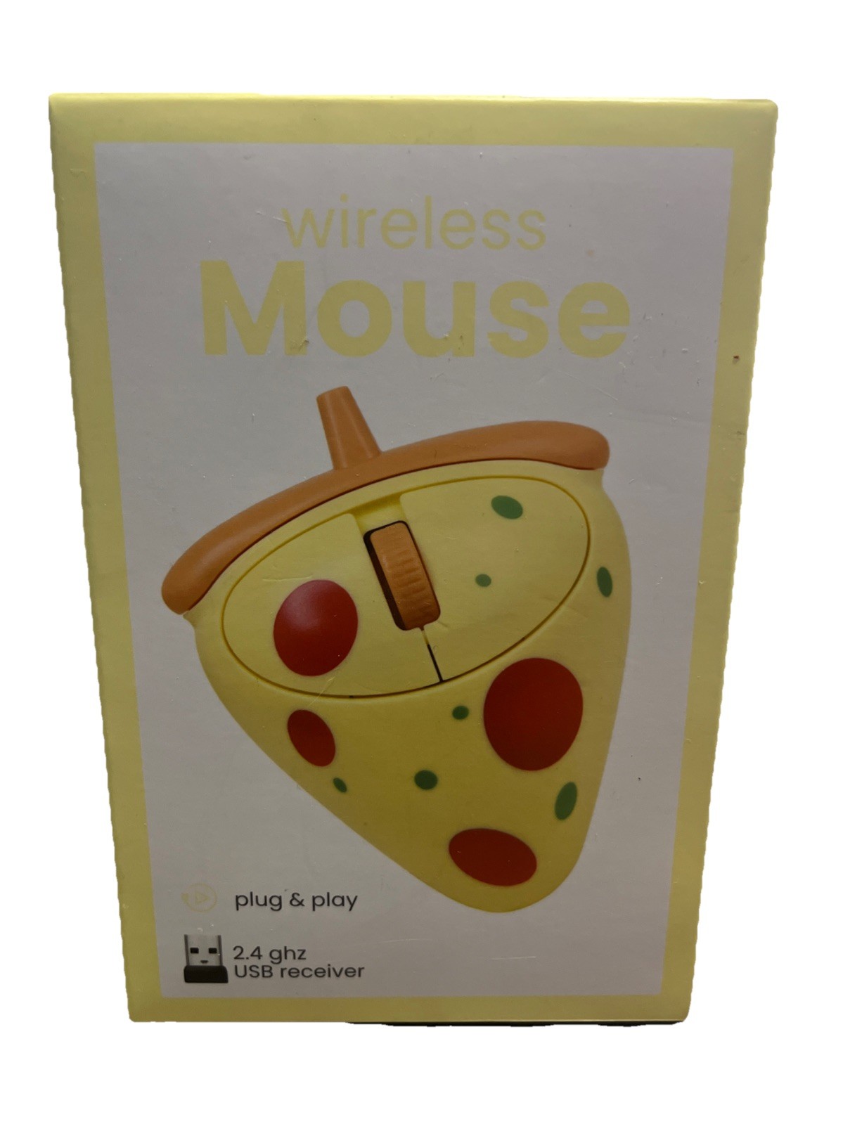 NEW Vivitar 'Pizza Slice Shaped' Novelty Computer Mouse Yellow Wireless USB