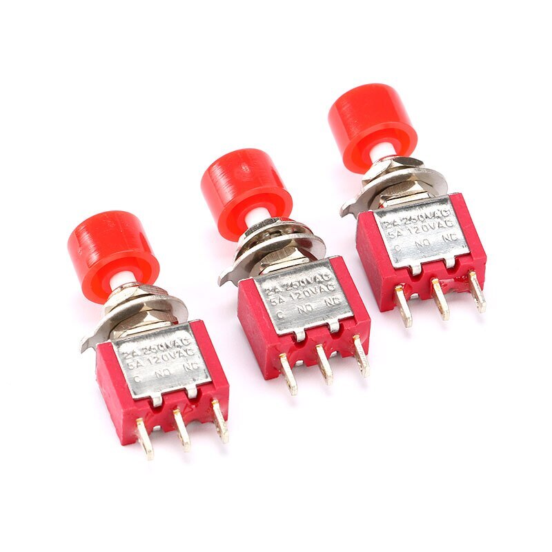 2A/250VAC 3Pin C-NO-NC 6mm Momentary Automatic Return Push Button Switch PS-102